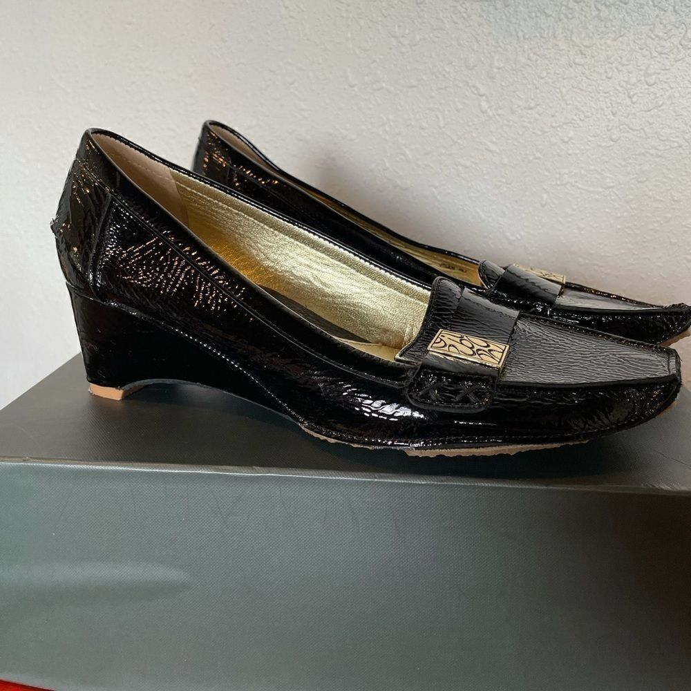 NIB Jessica Bennett Black Dress Wedge Shoes 9M